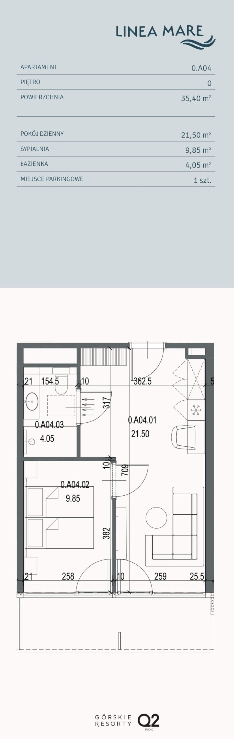 Rzut lokalu Apartament 0.A04