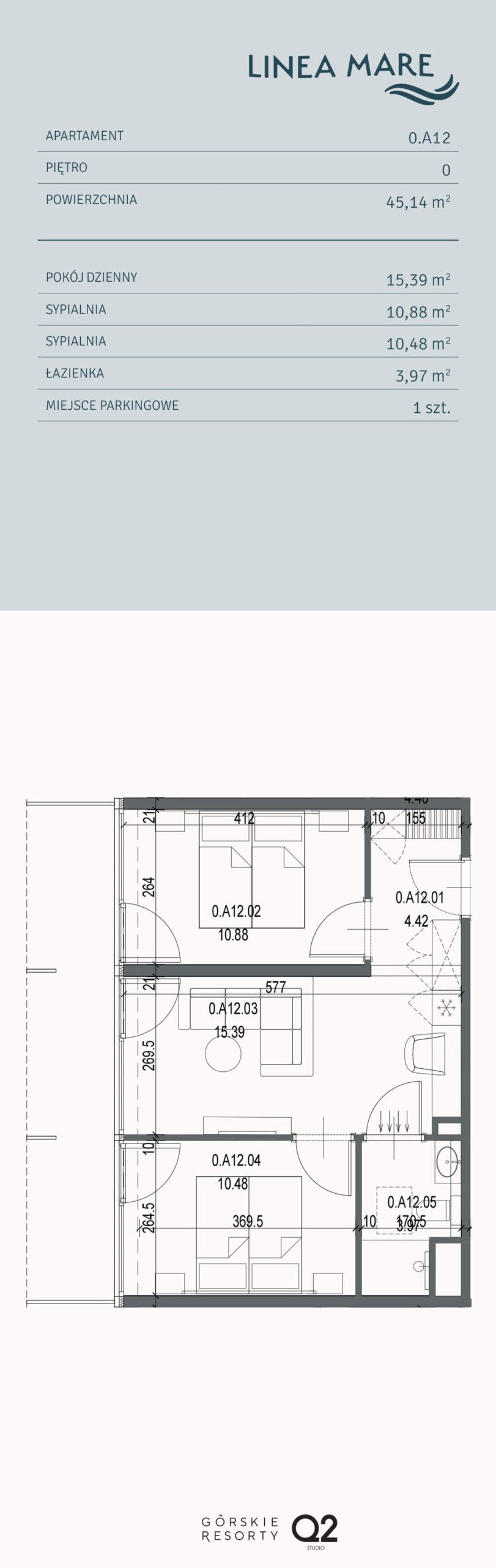 Rzut lokalu Apartament 0.A12