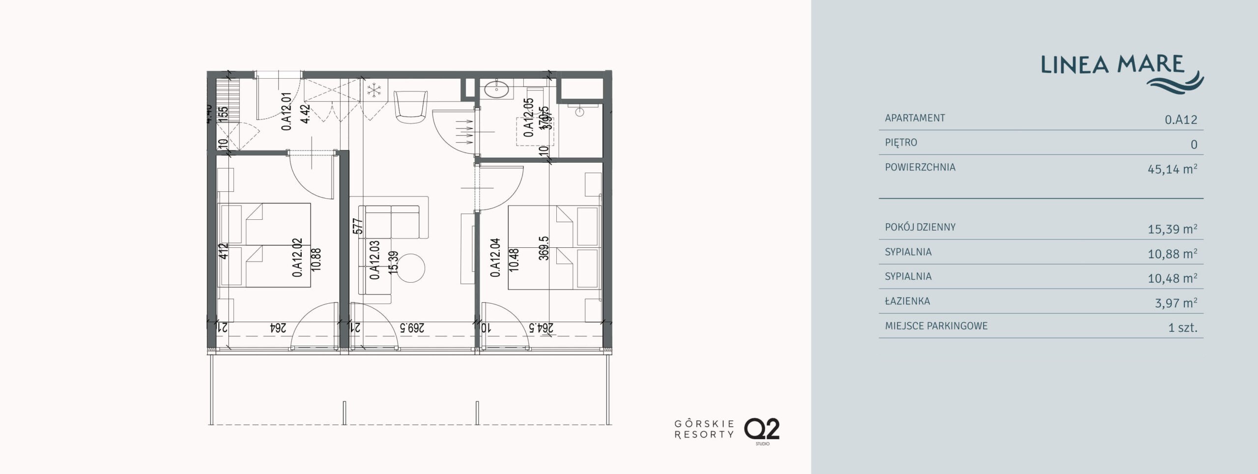 Rzut lokalu Apartament 0.A12